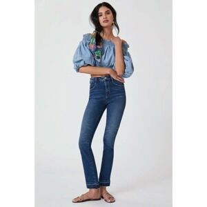 PILCRO High Rise Cigarette Jean Size 31 Slim Straight Leg High Waist Raw Hem